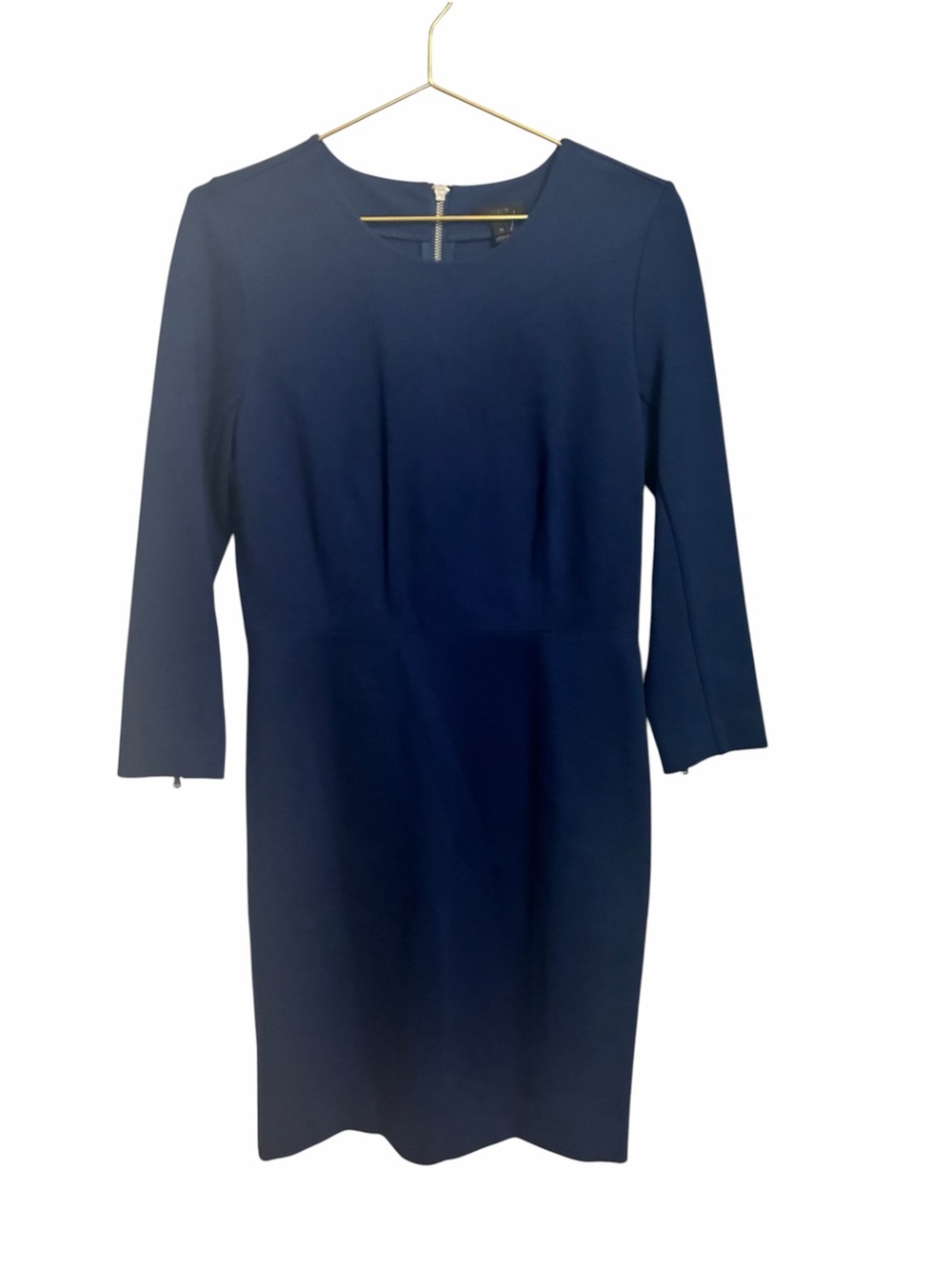 J Crew Structured Knit Sheath Dress Exposed Zipper